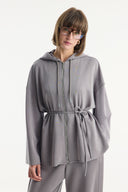 Comfortable Zippered Trouser Set - Gray