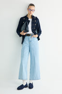 Straight Leg Pocket Jeans - Ice Blue