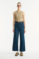 Straight Leg Pocket Jeans - Navy Blue