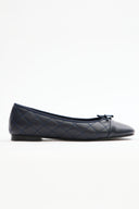 Alya Quilted Ballerina Flats with Bow Detail