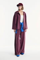 Zippered Comfortable Pants Set - Damson