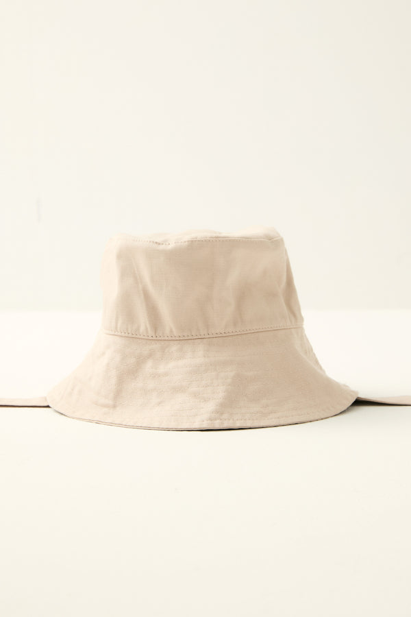 Bağlama Detaylı Bucket Şapka - Bej
