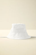 Bağlama Detaylı Bucket Şapka - Beyaz
