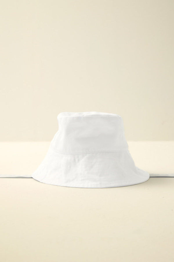 Bağlama Detaylı Bucket Şapka - Beyaz