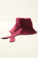 Bağlama Detaylı Bucket Şapka - Bordo