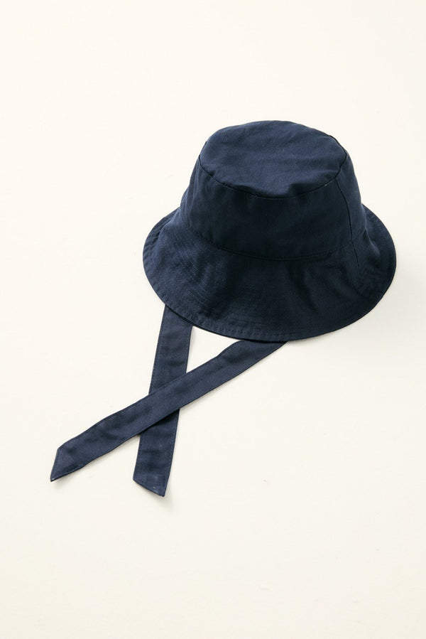 Bağlama Detaylı Bucket Şapka - Lacivert