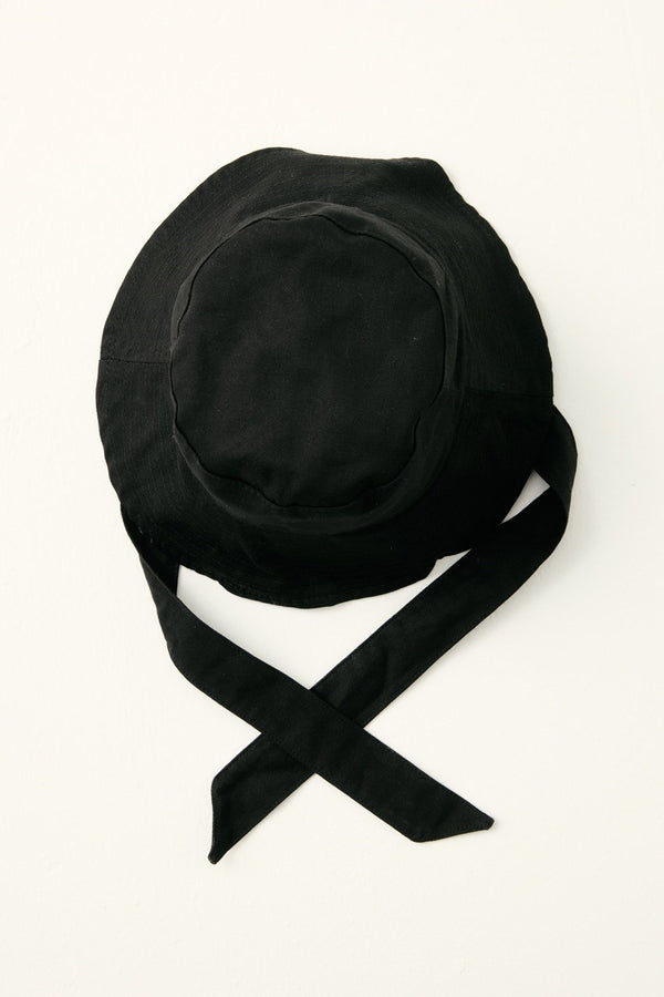 Bağlama Detaylı Bucket Şapka - Siyah