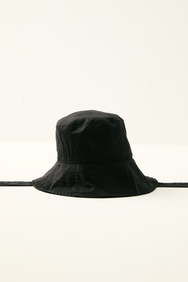 Bağlama Detaylı Bucket Şapka - Siyah