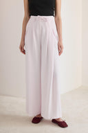 Bağlamalı Keten Pantolon - Pembe