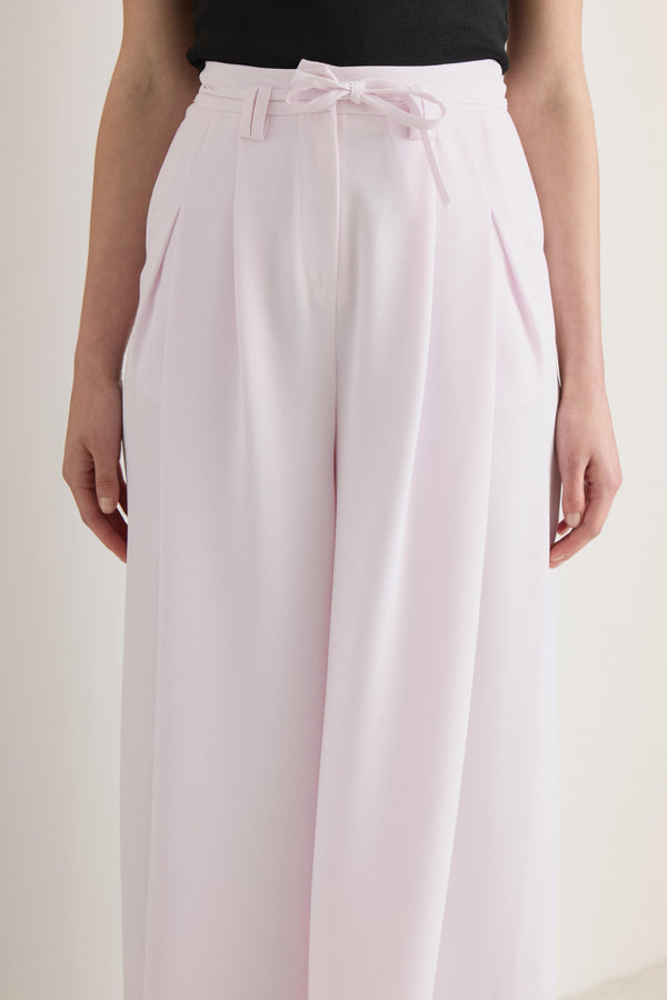 Bağlamalı Keten Pantolon - Pembe