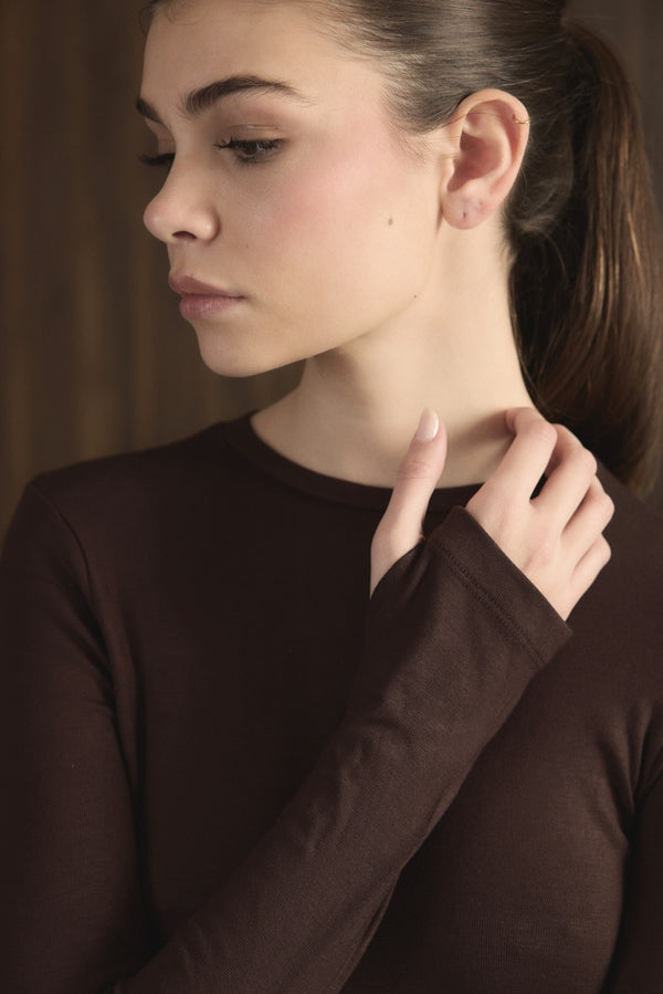 Balıkçı Yaka Basic Body - Acı Kahve