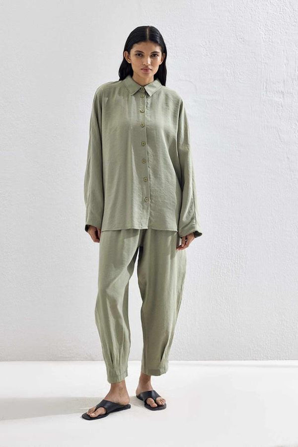 Basic Oversize Pantolon Takım - Haki