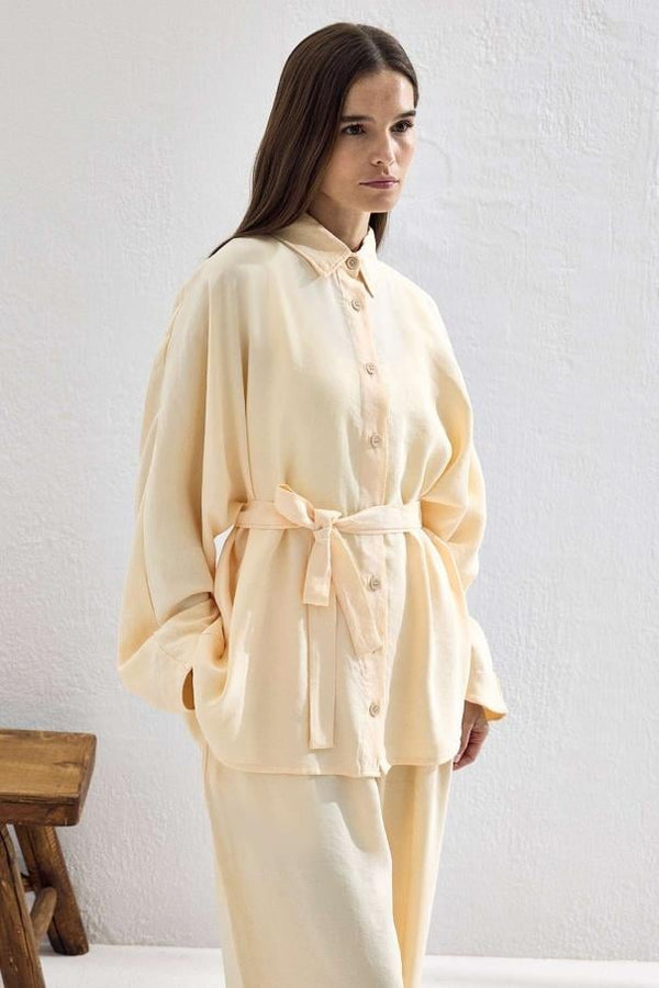 Basic Oversize Pantolon Takım - Krem
