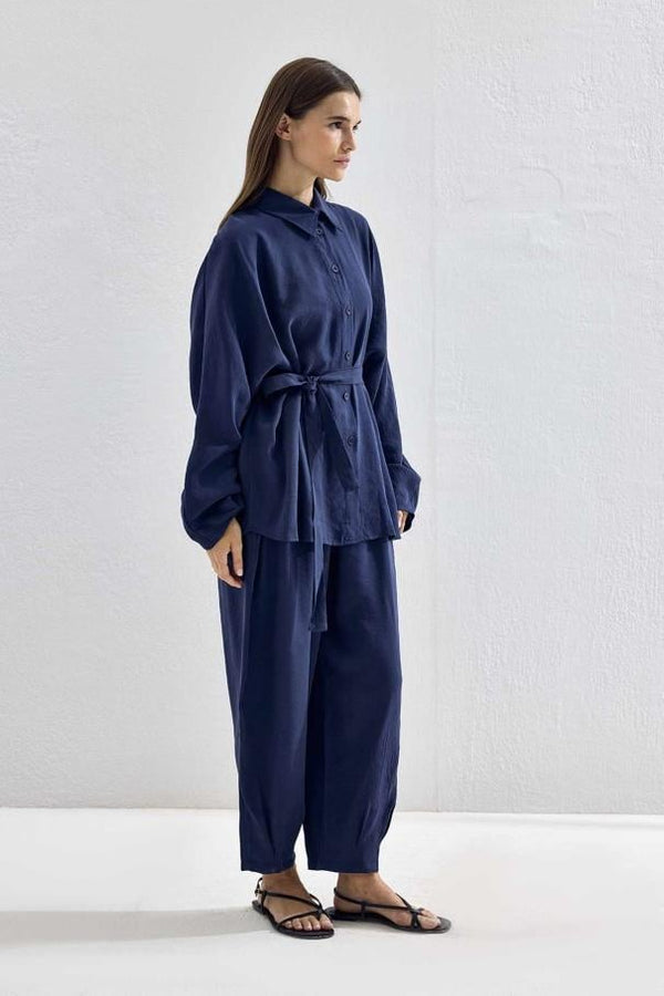 Basic Oversize Pantolon Takım - Lacivert