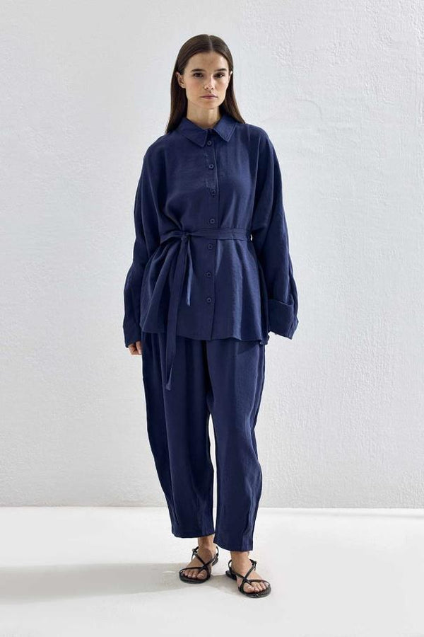 Basic Oversize Pantolon Takım - Lacivert