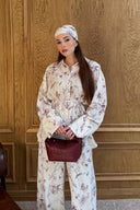 Baskılı Cesika Takım - Bordo