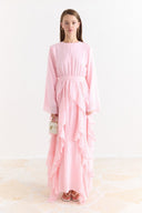 Senna Peplum Dress - Pink