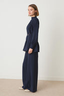 Bernadette Çıtçıtlı Nervürlü Takım - Lacivert