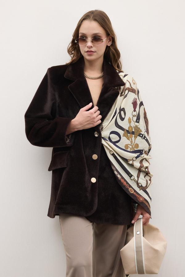 Blazer Goldfox Kemerli Ceket - Kahve