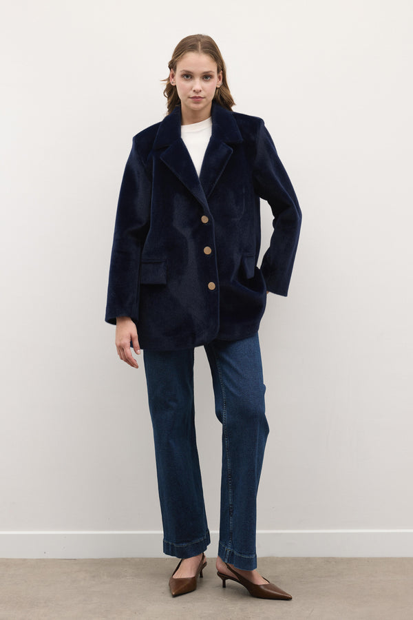Blazer Goldfox Kemerli Ceket - Lacivert
