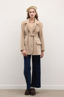 Blazer Goldfox Kemerli Ceket - Mocha