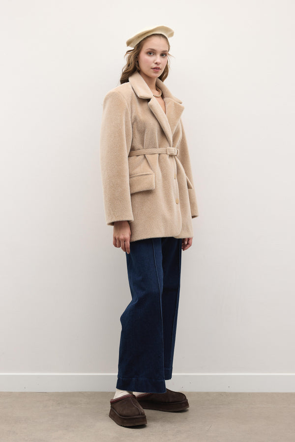 Blazer Goldfox Kemerli Ceket - Mocha