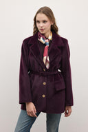 Blazer Goldfox Kemerli Ceket - Mürdüm