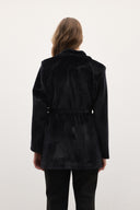 Blazer Goldfox Kemerli Ceket - Siyah