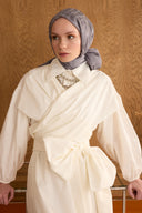 Blok Desen İtalyan Jakar Şal - Gri