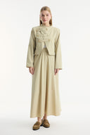 Asymmetric Button Detail Skirt Set - Sage