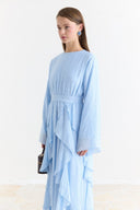 Senna Ruffle-Waist Dress - Blue