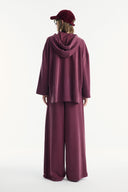 Zippered Comfortable Pants Set - Damson