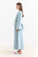 Button-Detailed Organic Linen Shirt - Blue