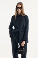 Blazer Jacket with Asymmetric Closure Detail