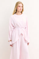 Çapraz Kapamalı Pantolon Takım - Pembe