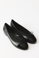 Mira Patent Detail Ballerina Flats - Black