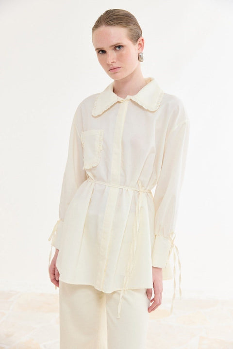 Pocket Detail Dacron Shirt - Yellow