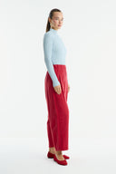 Relaxed Fit Cupro Trousers - Red