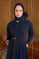 Cotton Monogram Geometrik Desen Şal - Lacivert