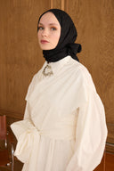 Cotton Monogram Geometrik Desen Şal - Siyah