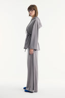 Comfortable Zippered Trouser Set - Gray