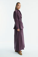 Benetti Button-Detail Skirt Suit - Plum