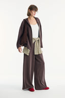 Comfortable Zippered Trouser Set - Brown