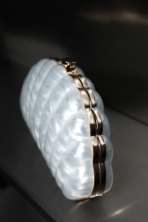 Deniz Kabuğu Clutch Abiye Çanta - Sedef