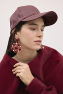 Deri Cap Şapka - Bordo