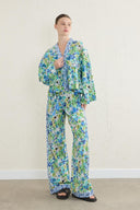 Desenli Matchli Kimono Takım - Yeşil