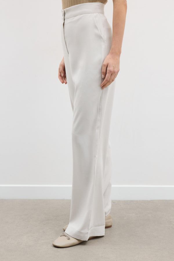 Dökümlü Straight Fit Pantolon - Bej