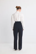 Dökümlü Straight Fit Pantolon - Lacivert