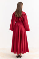 Voile Flared Skirt - Red