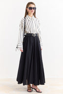 Voile Flared Skirt - Black